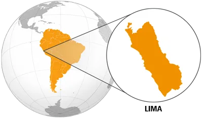 Ubicación de Lima en América del Sur
