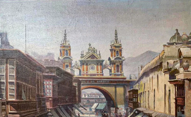 Arco del Puente Lima. Pintura de José Coronado